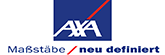 Das blau rote Logo von AXA